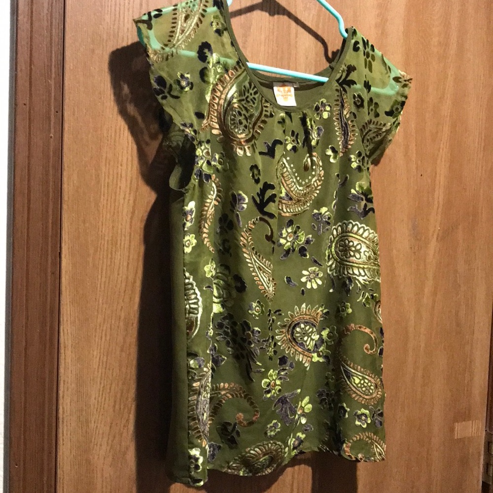 Sheer Front W/Velvet Appliqués Available Brand S
